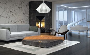 Modern interior design of living room 3D illustration 3D rendering